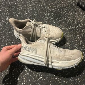 Hoka Light Tan Athletic Shoes